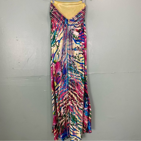 VTG Vintage‎ Cache Beaded Floral Watercolor Rainbow Size 2 Cut Out - Picture 9 of 16